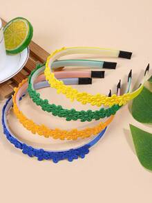 Set de 4 diademas con flores coloridas para niñas - Diademas con diseño de dulces de colores llamativos, accesorios de pelo populares para niños para uso diario y eventos - Multicolor - Ver 9