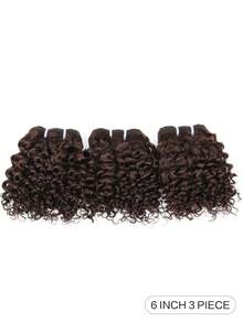 3pcs/Set Brown Jerry Curly Wave Hair Ties, Brazilian Hair Braiding Ties, Curly Hair Extensions