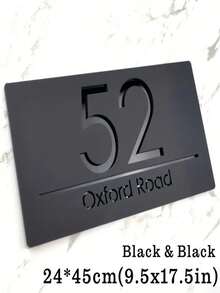 Customized Dual-Layer Laser Carved Physical Strength 3D Crafted Address Plaque, Suitable For Home And Office, Easy Installation, Perfect Decoration For Home Entrance - Black - View 21