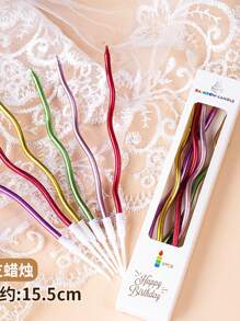 6/12/18 Peças Velas Curvas Coloridas Douradas, Velas de Aniversário, Decorações Insertas para Bolo, Decoração de Bolo, Suprimentos de Cozimento, Decorações de Cozimento, Decorações de Casamento, Suprimentos de Festa, Decorações