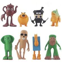 AI Shanshaijing Figurines, Tralala Wooden Stick Person Wearing Shoes Shark Plush Doll, Shanshaijing Hanging Decoration Blind Box Funny Figure Doll, Wooden Stick Person Small Blind Box Unboxing Doll, Lifelike Doll
