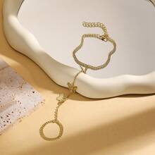 1pc Fashionable Minimalist Chain & Butterfly Element Ring Bracelet, Suitable For Daily Decoration And Wearing As Jewelry Accessories For Women