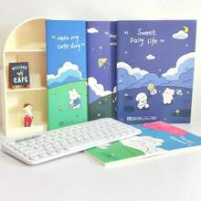 1 pezzo/4 pezzi Quaderno minimalista A5/B5 spesso, di alta qualità e stile estetico Ins, con copertina a motivi animali/cartoni animati, pagine interne spesse, blocco note portatile, quaderno semplice, per lo studio del vocabolario, per appunti, per ufficio/scuola, regalo per il ritorno a scuola, regalo di compleanno/Natale/Ognissanti/Ringraziamento, premio scolastico, forniture scolastiche, ritorno a scuola