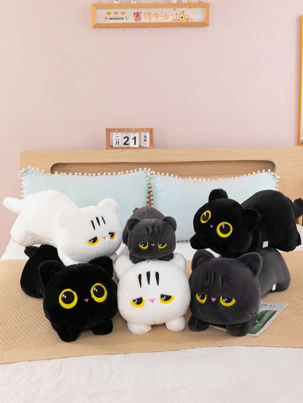 Cute Cat Throw Pillow (Its Eyes Are Big!) Plush Toys For Children, The Best Companions For Children, Perfect Gifts, Perfect Decorations, Sofa Decorations, Bedroom Decorations, Room Decorations, Various Festival Gifts.Graduation. Graduation Gift. Easter Gifts. Easter. Party Gifts. Boys' Toys. Plush Toys. Dolls. Doll.Plush Toy. Capybara. Toy. Sewing. Luxurious. A Girl's Gift. Girl. Throw Pillow. Companion Doll