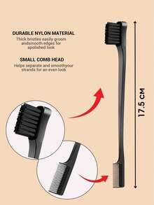 Set de 3 peines de peinado: peine para esponjado, peine de púas y peine para el flequillo y la parte posterior, para desenredar, alisar el cabello - Negro - Ver 5