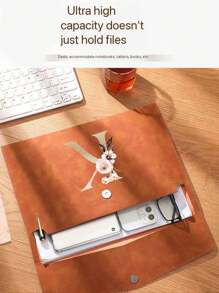 1pc Customized Name & Initial PU Leather Document Bag - Waterproof Magnetic A4 File Folder, Large Capacity Office & School File Organizer, Personalized Birthday Or Christmas Gift, Office Storage