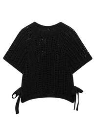 ZEVITY Femmes Mode Décoration Laçage Latéral Creux Tricot Décontracté Pull, Fente à l'ourlet Design Nœud Tricot Épais Pull SW2515, Automne/Hiver