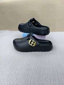 Zuecos negros para mujer, ligeros y suaves, pantuflas tipo mula aptas para pies anchos, pantuflas de verano para mujeres - Negro - Ver 11
