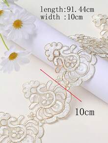 New Multi-Color Lace Embroidery Bone Trim Net Fabric For DIY Clothing, Wedding Dress, Accessories/ Length: 91.4cm/ Width: 10cm - Multicolor - View 16