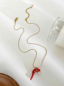 Monlansher Neue Edelstahl-Emaille-Anhänger Halskette für Frauen, handgemachter Schmuck, luxuriöser High-End-Stil für Feiertage, Partys und den täglichen Gebrauch
