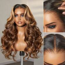 40 Inch 250% Density Wear And Go Glueless Wigs Body Wave Honey Blonde Ombre 5x5 HD Lace Closure Wigs Human Hair Highlight Body Wave Lace Front Wigs Human Hair Pre Plucked 250 Density Ready To Go Glueless 5X5 HD Lace Closure Wig For Women 4/27 Colored