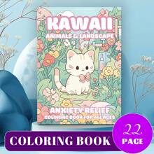 Libro para colorear de 22 páginas con papel extra grueso, con diseños adorables de animales fáciles de colorear, ideal para entusiastas del arte y como terapia de relajación, excelente regalo para amigos, parejas y familiares, perfecto para el Día de San Valentín y otras celebraciones.