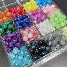 新款50-100颗魔力星空细闪树脂珠8-10mm圆形石珠水晶散珠光滑间隔珠手链串珠饰品制作DIY友谊手链项链耳环工艺品 - 彩色 - 查看 6