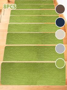 8 PIEZAS Pisadas antideslizantes para escaleras - Alfombras adhesivas de doble cara para escalones de madera/concreto, interior/exterior, almohadillas de seguridad con reducción de ruido (instalación sin taladro)