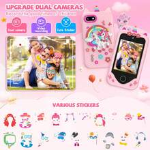 Kids Smartphone With 64GB Memory Card And Card Reader 48 Megapixel 1080P Jigsaw Puzzle Game Camera Video Flashlight Multifunctional Kids Cell Phone For Boys And Girls Kids Christmas Birthday Gift - 彩色 - 查看 6