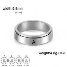 1pc Stainless Steel 12 Zodiac Constellations Rotating Ring, Birthday Gift For Men & Women