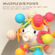 1pc Cute Puffer Fish Tactile Ball, Infant Sensory Toy, Baby Teether Toy, Interaction Sensory Ball - Colorful Plastic Grasping Toy, Suitable For Early Learning And Brain Development, Christmas/Birthday Gift For Baby Boys And Girls