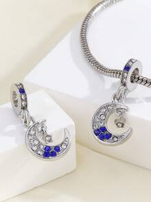 1 chiếc vòng cổ mặt dây chuyền đính hạt hình ngôi sao và mặt trăng thời trang dành cho phụ nữ, phụ kiện trang sức tự làm - Nhiều màu - Xem 3