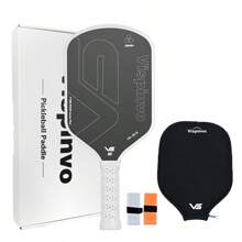 VISPINVO Racchetta da pickleball approvata USAPA, da 227 grammi, leggera e offensiva, con anima a nido d'ape in PP, superficie opaca CFS, fibra di carbonio T700 a punta, controllo preciso della palla, impugnatura antiscivolo, perfetta combinazione di prestazioni, durata e stile, adatta a tutti i livelli (da principianti a esperti), con borsa per pickleball