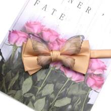 Creative Butterfly Bow Tie Men Necktie Solid Color Adjustable Soft Textured Bowknot Bridegroom Groomsman Cravat