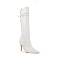 12cm Hollow Lace-Up Boots Summer Comfortable Cool Boots Back Zipper - White - View 1