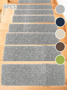 8 PIEZAS Pisadas antideslizantes para escaleras - Alfombras adhesivas de doble cara para escalones de madera/concreto, interior/exterior, almohadillas de seguridad con reducción de ruido (instalación sin taladro)