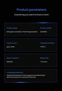 PHILIPS DLK5060 无线游戏控制器，专业电竞级操控，霍尔效应扳机+3D高精度摇杆，定制阻尼防滑设计，零延迟连接，人体工学防误触，白色 - 白色 - 查看 7