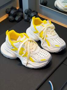 Tênis Esportivos Respiráveis e Vazados, Estilo Chunky, para Mulheres, Novos Lançamentos Verão 2025, Casuais Vintage com Sola Grossa, Leves, Versáteis