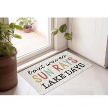 Summer Boat Waves Sun Rays Door Mat, Decorative Indoor Outdoor Patio Entry Front Door Mat, Lake Welcome Mat Decor, Lake House Gifts For Women, Nylon Back To School