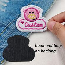 Custom Cute Animals Name Patch, 2pcs Personalized Embroidered Name Tag, Sew On/Iron On Patches Suit For Clothing Uniform Work Shirt School Uniform