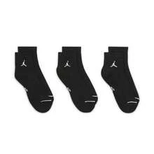 Nike 3 pares de calcetines de tobillo para hombres y mujeres, acolchados en forma de U de poliéster, paquete promocional, estilo DX9655-010 - Negro - Ver 2
