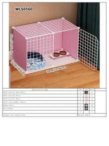 Small Cat Fence, Foldable Guinea Pig/Rabbit Cage, Indoor Removable Balcony Half Enclosed Pet Fence, Space Saving