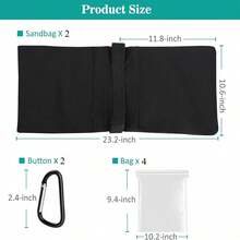 1pc/4pcs Sandbags Weight Bags For Light Stand Photography Video Equipment, Heavy Duty Saddlebag For Backdrop Stand, Photo Tripod, Canopy, Pop Up Tent, Umbrella Base, Fishing Chair, Picnic Table - Black - View 10