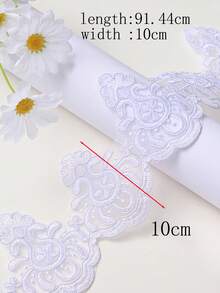 New Multi-Color Lace Embroidery Bone Trim Net Fabric For DIY Clothing, Wedding Dress, Accessories/ Length: 91.4cm/ Width: 10cm - Multicolor - View 15