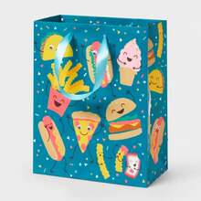 Small Gift Bag Food Party On Teal -
