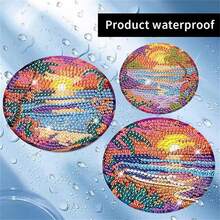 8pcs/Set Diamond Painting Coasters Set, Acrylic Starfish & Shell Coasters With Holders - Home Decor DIY Diamond Art Craft Kit For Beginners & Adults, Artificial Diamond Art Craft Supplies Gift - Multicolor - View 8