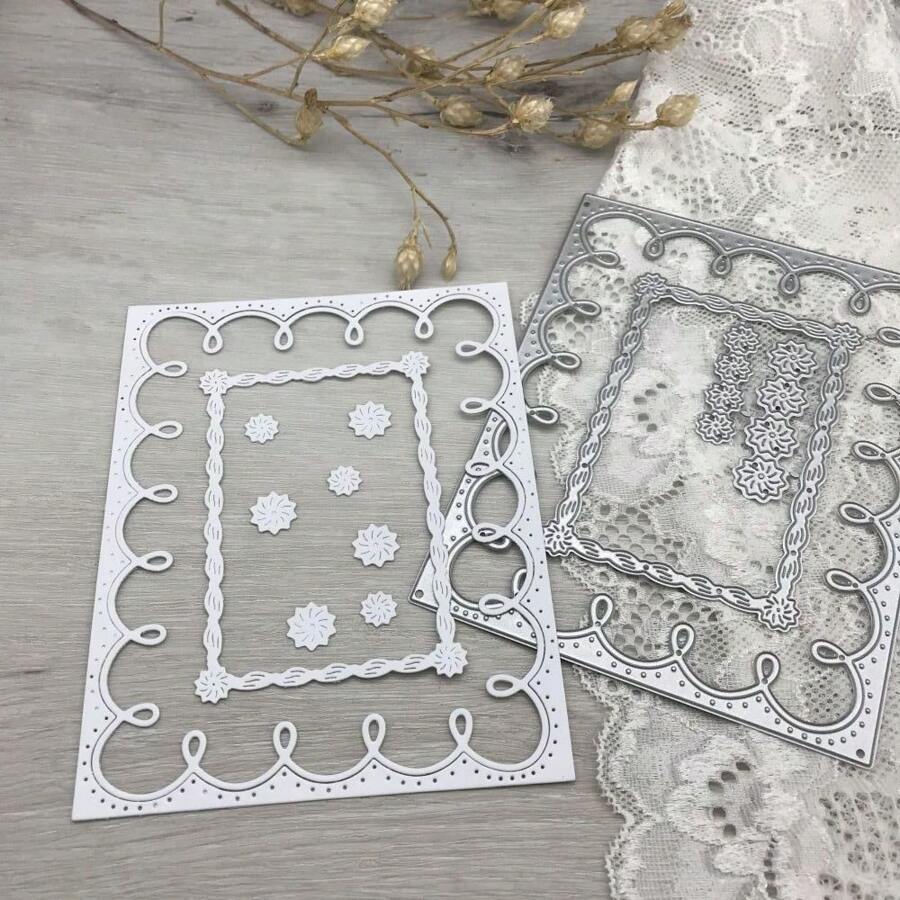 Metal Cutting Die Cut Mold Template, Wreath Frame Decorative Craft Cutting Die For Scrapbooking,Back To School,School Supplies
