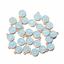 26pcs/Lot 12x15mm A-Z Letter Charms Enamel Alphabet Initial Letter Charms Pendant Handmade DIY Bracelet Necklace Earrings Jewelry Making Accessories