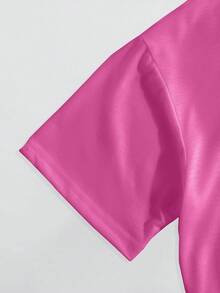 Mädchen Reise-Themen T-Shirt, Rundhalsausschnitt, Kurzarm Design, süßes Sommer Top für Frauen, perfekt für einen Mädels-Ausflug mit Freunden. - Heißes Pink - Übersicht 4