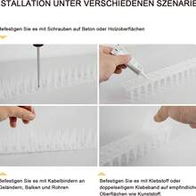 10M Bird Spikes For Anti Pigeons Deterrent To Keep Bird Or Animals Away Fence Spikes, 24Pcs 43cm Ultra-Effective Plastic Anti Bird Spikes - Pigeon Deterrent - Wall & Fence Spikes For Cats & Birds, Advanced Pest Control For Outdoor Use - Coverage, Deters Squirrels, Raccoons, Pigeons & Foxes - Clear - View 10