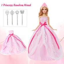 7pcs Doll Clothes Princess Dress Outfit Set, Fit For 11.5 Inch Dolls. Lace Bow Princess Dress, Tutu Dress, Strapless Dress With Magic Wand And Crown, Children's Birthday Gift Pretend Play Toy (Doll Not Included) - Multicolor - View 19