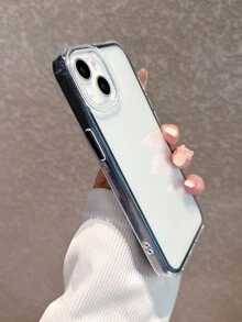 Minimalist Black Trim Transparent Phone Case, Compatible With IPhone16promax/16/16pro/16plus/15/15promax/15pro/11/12/13/14promax/11promax/12pro/12promax/13pro/13promax/7plus/14pro/14promax/16E Soft - Black-thick - View 4