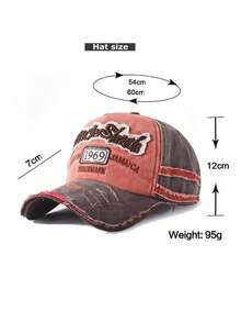 1pc 1969 Vintage Washed Letter Embroidery Baseball Caps Women Men Unisex All Season Distressed Adjustable Low Profile Hip-Hop Hat Curved-Brim Hat (Dad Cap) Outdoor Travel Gifts Accessories Women - Multicolor - View 2
