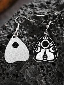 1 对可爱金属水滴月亮猫吊坠耳环，适合女士 - 彩色 - 查看 7