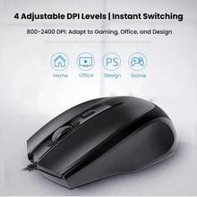 HP M150 靜音滑鼠有線USB 商務辦公室遊戲通用 人體工學設計 筆記型電腦桌上型電腦週邊 持久耐用 黑色靜音款 - 黑色靜音款 - 查看 5