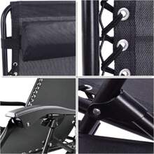 Pack 2 Tumbona Plegable Multiposiciones para Jardín | Exterior | Negro | Medidas 95x65x105cm, Estructura de Acero Resistente | Cojin Tejido transpirable