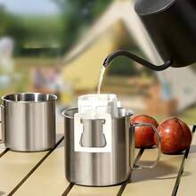 1 pieza de taza plegable de acero inoxidable 304 para exteriores, adecuada para campamento, senderismo y almacenamiento portátil para beber, también conocida como taza. - Multicolor - Ver 7