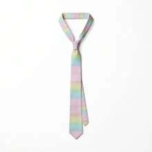 Unisex Rainbow Tie Creative Fashion Colorful Tie Pride Month Party 8cm Narrow Adjustable Soft Hand Tied Men Necktie