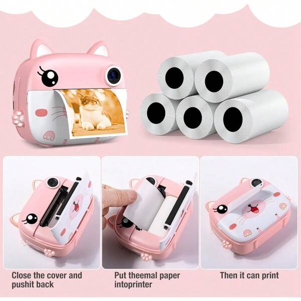 5 rouleaux de mini-papier thermique d'impression, étiquettes photo portables pour appareils photos instantanés, parfait pour les collections de souvenirs familiaux, mémo, apprentissage, avec une surface blanche lisse, fournitures d'impression photo, notes, images, journaux, sans encre, avec une finition mate