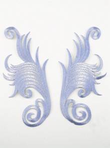 2pcs Gold Hollow Out Embroidery Applique Patch With Adhesive Backing For Clothing Decoration
